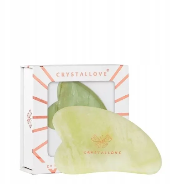 Crystallove, płytka do masażu twarzy gua sha z jadeitu, 1 szt.