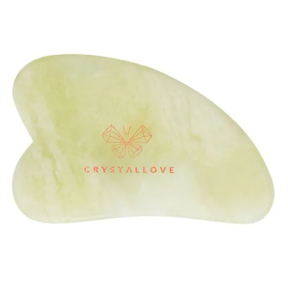 Crystallove, płytka do masażu twarzy gua sha z jadeitu, 1 szt.