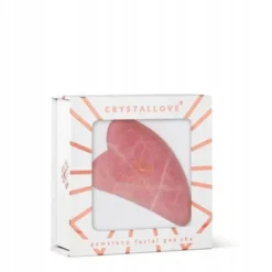 Crystallove, płytka do masażu twarzy gua sha z kwarcem różowym, 1 szt.