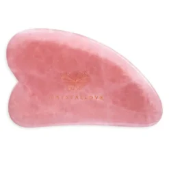 Crystallove, płytka do masażu twarzy gua sha z kwarcem różowym, 1 szt.