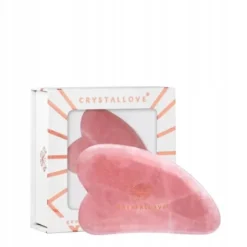 Crystallove, płytka do masażu twarzy gua sha z kwarcem różowym, 1 szt.