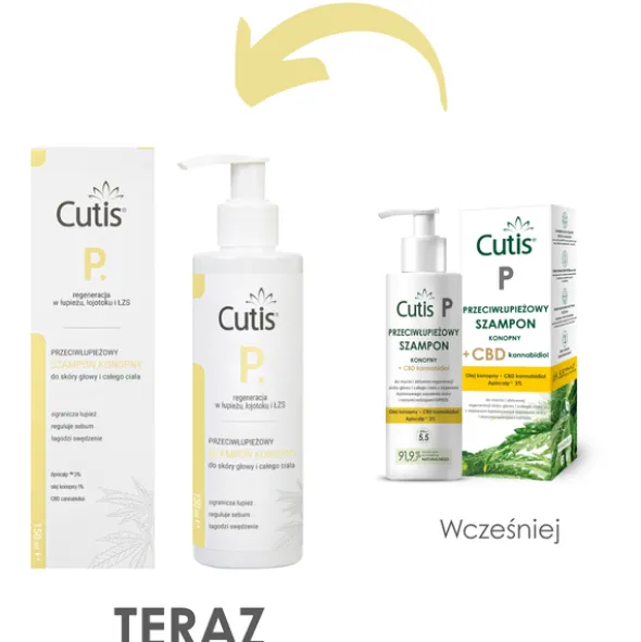 Cutis P, szampon przeciwłupieżowy konopny + CBD kannabidiol, 150 ml