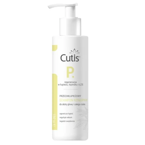 Cutis P, szampon przeciwłupieżowy konopny + CBD kannabidiol, 150 ml