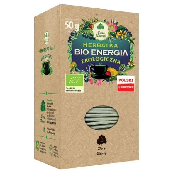 Dary Natury, herbatka ekologiczna, bio energia, 25 x 2 g
