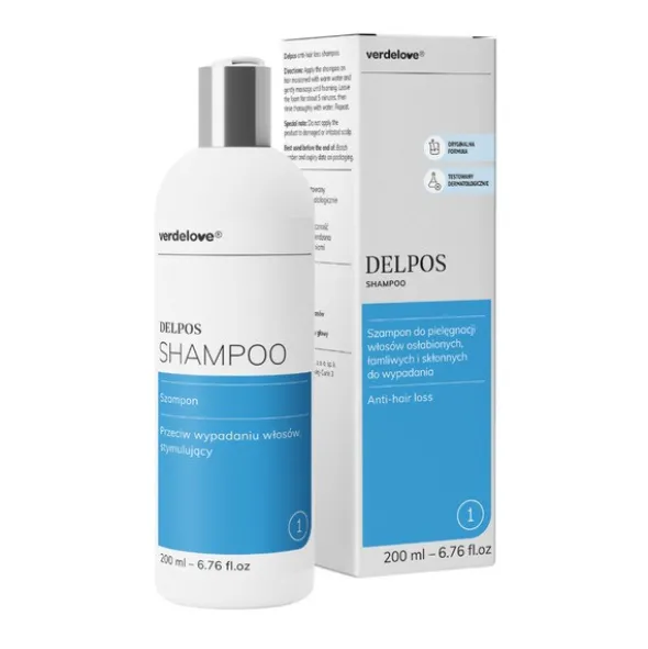 Delpos Anti Hair Loss, szampon na wypadanie włosów, 200 ml