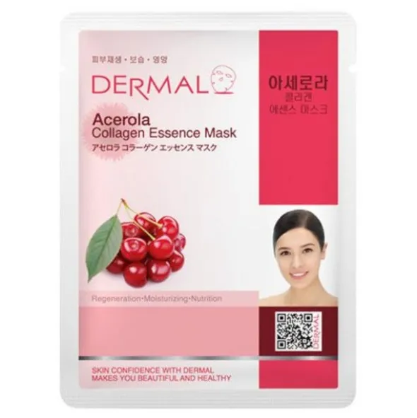 Dermal Acerola Collagen Essence Mask, kolagenowa maska w płachcie z acerolą, 23g