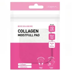 Dermal Collagen Moistfull Pad, płatki do twarzy z kolagenem i peptydami, 12 szt.