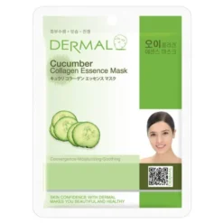Dermal Cucumber Collagen Essence Mask, Kolagenowa maska w płachcie z ogórkiem, 23 g