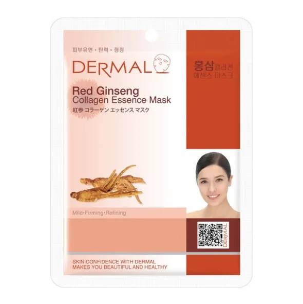 Dermal Red Ginseng Collagen Essence Mask, maska w płachcie z czerwonym żeń-szeniem, 23 g
