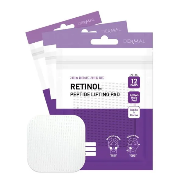 Dermal Retinol Peptide Lifting Pad, płatki do twarzy z retinolem, bakuchiolem i peptydami, 12 szt.