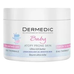 Dermedic Emolient Linum Baby, masło intensywnie natłuszczające do twarzy i ciała, 225 g