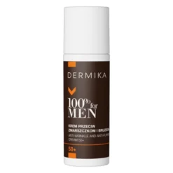 Dermika 100% For Men 50+, krem przeciw zmarszczkom i bruzdom, na dzień/noc, 50 ml