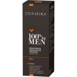 Dermika 100% For Men 50+, krem przeciw zmarszczkom i bruzdom, na dzień/noc, 50 ml