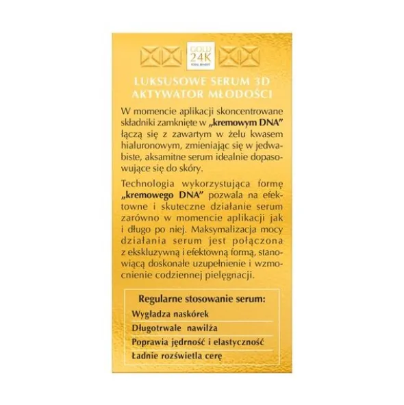 Dermika Luxury Gold 24K, luksusowe serum 3D na dzień i na noc, 60 g