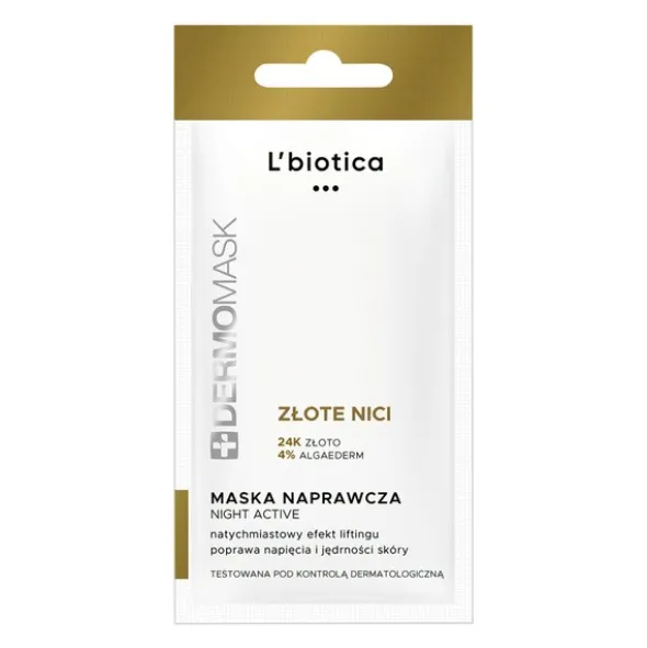 Dermomask Night Active, Złote Nici, maseczka naprawcza, 12 ml, 1 saszetka