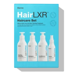 Dermz Laboratories HairLXR Haircare Set, zestaw 4-stopniowy do kompleksowej terapii przeciw wypadaniu włosów