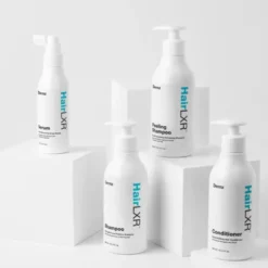 Dermz Laboratories HairLXR Haircare Set, zestaw 4-stopniowy do kompleksowej terapii przeciw wypadaniu włosów