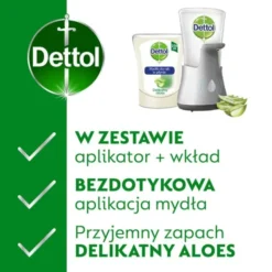 Dettol, antybakteryjne, mydło w płynie aloe vera, bezdotykowy aplikator, 250 ml