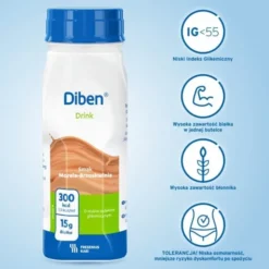 Diben Drink, płyn o smaku morela-brzoskwinia, 4 x 200 ml