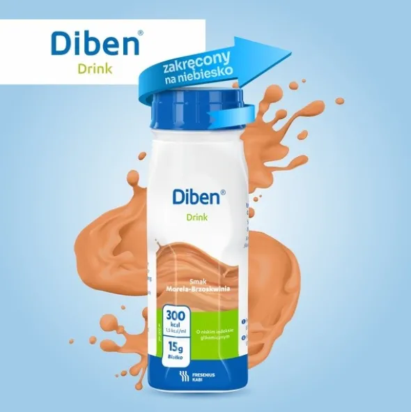 Diben Drink, płyn o smaku morela-brzoskwinia, 4 x 200 ml