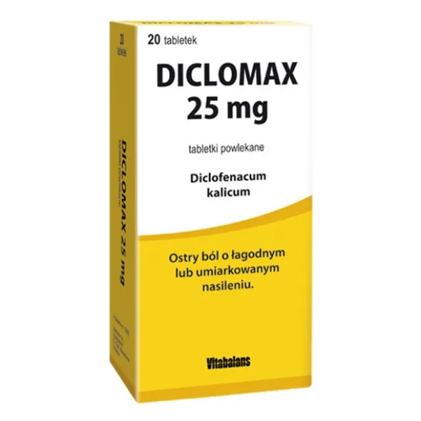 Diclomax, 25 mg, tabletki powlekane, 20 szt.