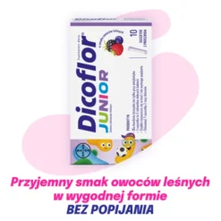 Dicoflor Junior, proszek w saszetkach, smak owoce leśne, 10 szt.