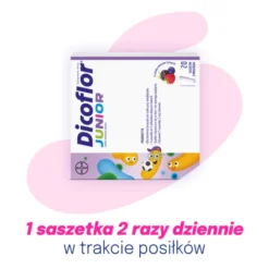 Dicoflor Junior, saszetki z proszkiem, smak owoce leśne, 20 szt.