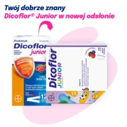 Dicoflor Junior, saszetki z proszkiem, smak owoce leśne, 20 szt.