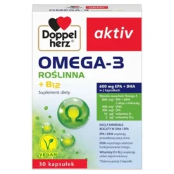 Doppelherz Aktiv Omega-3 Roślinna, kapsułki, 30 szt.