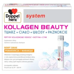 Doppelherz system Kollagen Beauty, ampułki z płynem, smak pomarańcza i marakuja, 25 ml x 30 szt.