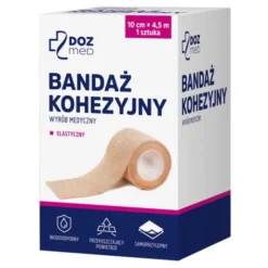 DOZ Med, bandaż elastyczny kohezyjny, 10 cm x 4,5 m, cielisty, 1 szt.
