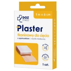 DOZ Med, plaster tkaninowy z opatrunkiem, do cięcia, 1 m x 6 cm, 1 szt.