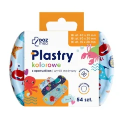 DOZ Med, Plastry kolorowe z opatrunkiem, 54 szt.