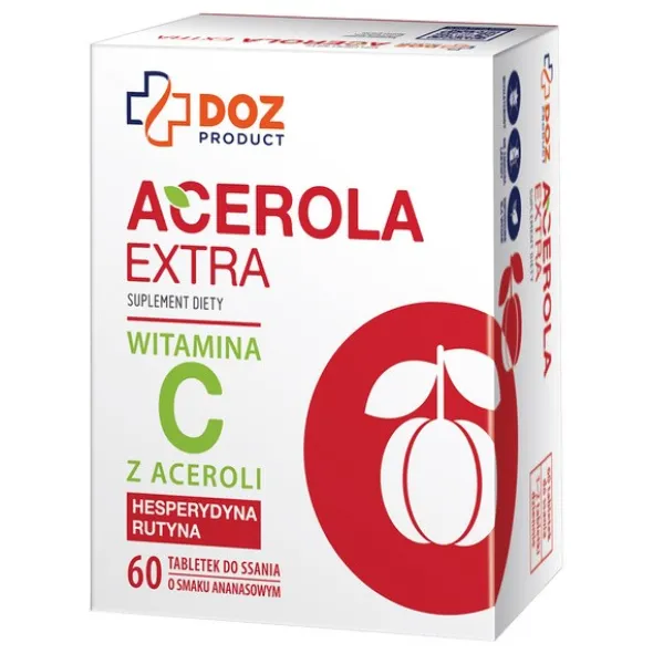 DOZ Product Acerola Extra, tabletki do ssania, smak ananasowy, 60 szt.