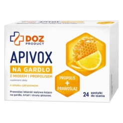 DOZ PRODUCT Apivox na gardło z miodem i propolisem, pastylki do ssania, 24 szt.