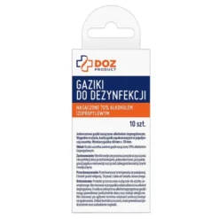 DOZ Product gaziki do dezynfekcji nasączone alkoholem izopropylowym, 10 szt.