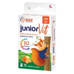 DOZ Product JuniorVit, tabletki do ssania, smak mandarynkowy, 15 szt.