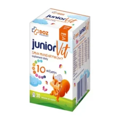 DOZ Product JuniorVit, tabletki do ssania, smak mandarynkowy, 30 szt.