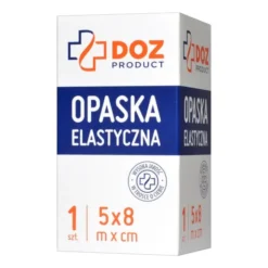 DOZ PRODUCT Opaska elastyczna tkana z zapinką, 5 m x 8 cm, 1 szt.