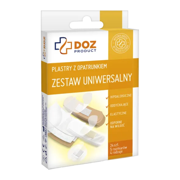 DOZ PRODUCT Plastry z opatrunkiem, zestaw uniwersalny, 24 szt.