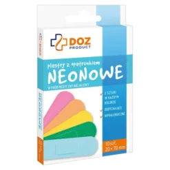 DOZ PRODUCT Plastry z opatrunkiem, neonowe, 20 mm x 70 mm, 10 szt.