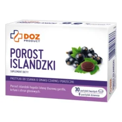 DOZ Product Porost Islandzki, pastylki do ssania, smak czarna porzeczka, 30 szt.