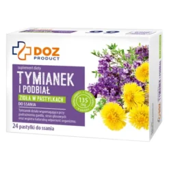 DOZ PRODUCT Tymianek i podbiał, pastylki do ssania, 24 szt.