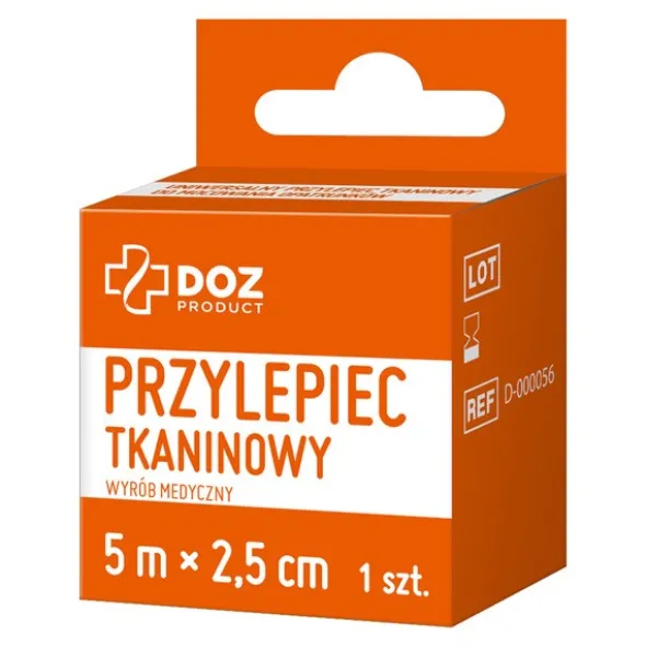 DOZ PRODUCT Uniwersalny przylepiec tkaninowy, 5 m x 2,5 cm, 1 szt.