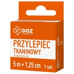 DOZ PRODUCT Uniwersalny przylepiec tkaninowy, 5 m x 1,25 cm, 1 szt.