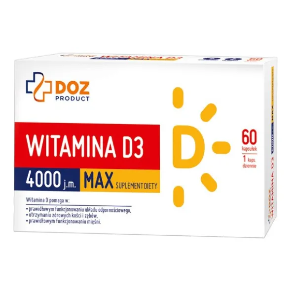 DOZ PRODUCT Witamina D3 4000 j.m. MAX, kapsułki miękkie, 60 szt.