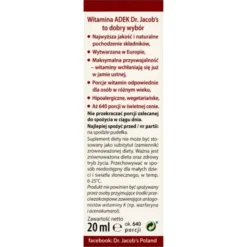 Dr Jacob's Medical, Witamina ADEK, krople, 20 ml