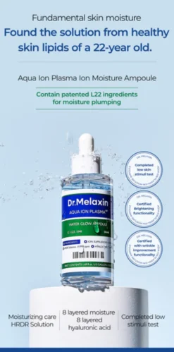 Dr.Melaxin Aqua Ion Plasma Water Glow Ampoule, ampułka nawilżająca, 50ml