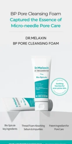 Dr.Melaxin BP Pore Cleansing Foam, oczyszczająca pianka do twarzy z bio-spikulami, 100 ml