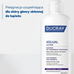 Ducray Kelual Elution, szampon do codziennego stosowania dla skóry głowy skłonnej do łupieżu, 400 ml